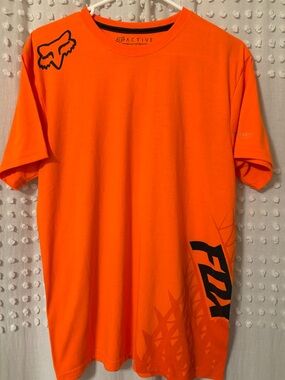 FOX Orange Short Sleeve Active Tee with Black Logos